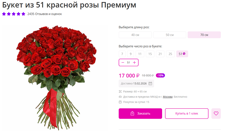 калькулятор роз