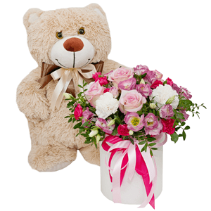 Darling with teddy bear with delivery Vologda