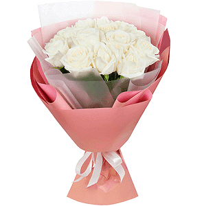 Bouquet of 15 white roses with delivery Vologda