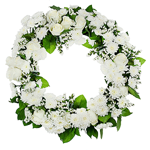 Funeral wreath of roses and chrysanthemums with delivery Vologda