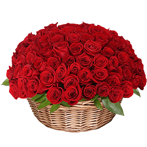 Basket of 101 red roses with delivery Vologda