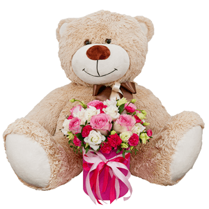 Miss charming with teddy bear with delivery Vologda