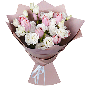 Arrangement of 15 tulips with delivery Vologda