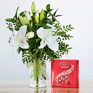 Gift set "Lilies and sweets" with delivery Vologda