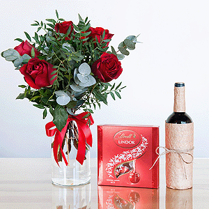 Gift set "Roses, sweets and non-alcoholic wine" with delivery Vologda