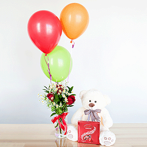 Gift set "Teddy bear, sweets and balloons" with delivery Vologda