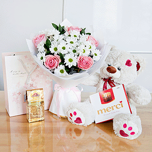 Gift set "Provence Aroma with candies, tea and teddy bear" with delivery Vologda
