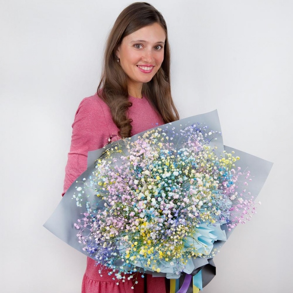Colored gypsophila - 15, Wrapping Paper, Ribbon