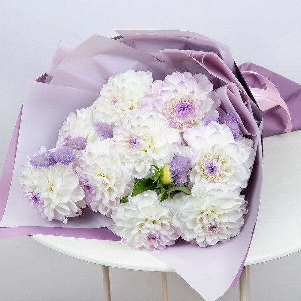 White Dahlia - 11, Dried flowers decor, Wrapping Paper