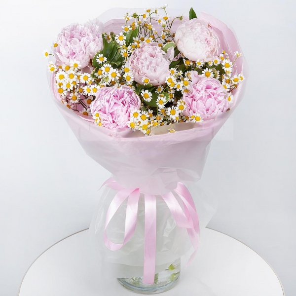 Peony pink - 9, Chamomile - 5, Wrapping Paper
